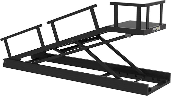 6 Level Height Adjustable Dog Ramp for Bed, Couch 65" Foldable Pet Ramp with Non-Slip Mat，DIY Glow Strips & Rest Platform Heavy Duty Dog Stairs for Large Dogs up to 200Lbs ，Black