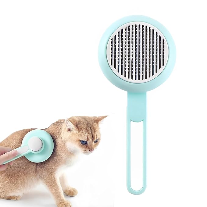 Cat Hair Brush, Cat Brush for Shedding, Suitable for Long and Short Haired Cats and Dog, Green