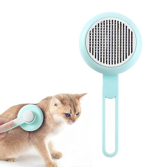 Cat Hair Brush, Cat Brush for Shedding, Suitable for Long and Short Haired Cats and Dog, Green