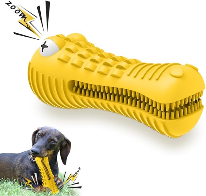 Dog Toys for Aggressive Chewers Large Medium Breed, Indestructible Dog Toothbrush Chew Toys, Squeaky Interactive Tough Extremely Durable, Dogs Toys to Keep Them Busy