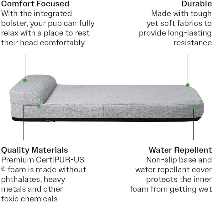Diggs Bolstr Orthopedic Dog Bed with Headrest - Dog Crate Bed for Evolv Crate & Other Standard Pet Kennels - Durable & Comfortable - (Intermediate)