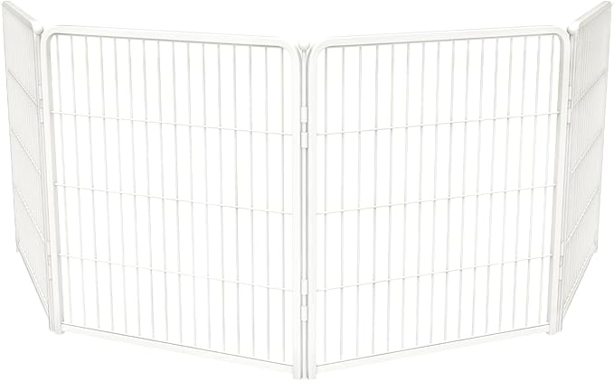 FXW Homeplus Unleashed Indoor Dog Playpen - Stress-Free and Safe Play, Heavy Duty 32 Inch 4 Wire Panels Dog Pen for Puppy and Small Dogs, White│Patented