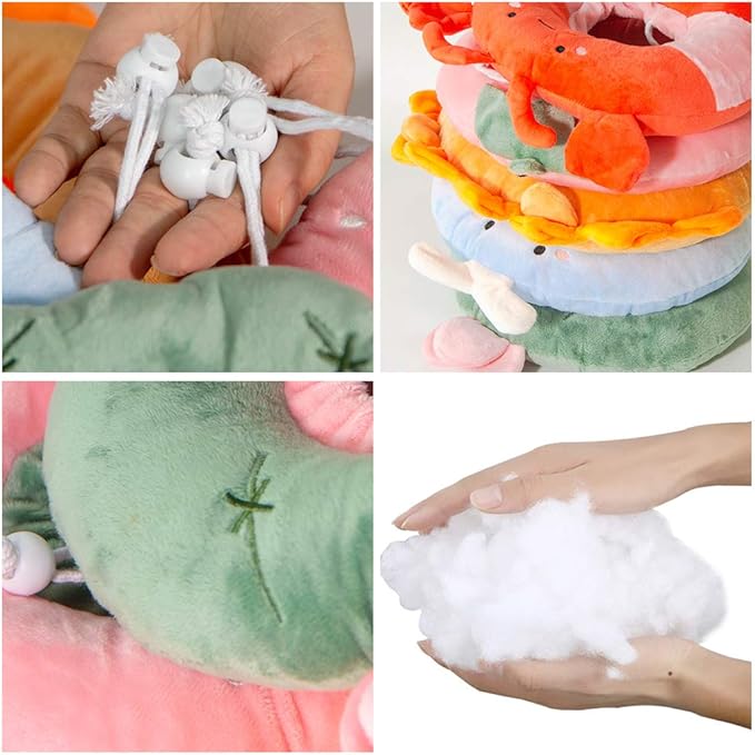 Adjustable Cat Recovery Collar Soft,Cute Pet E-Collar Neck Cone After Surgery Wound Healing Protective Cone Fit for Kitties, Small Dogs(ELC05-whale-s)