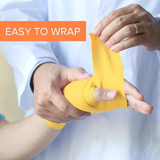 California Basics, Self Adhesive Bandage Wrap, 2 Inch by 5 Yards Non Woven Cohesive Bandage Rolls, 24 Pack, Vet/Stretch Wrap, Multi Colored Neon Medical Athletic Tape for Wrist, Waterproof