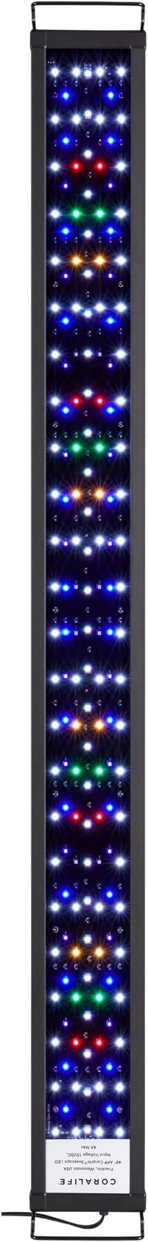 Coralife Fish Tank Aquarium Seascape WiFi/Bluetooth Smart LED Light Fixture, 48-54"