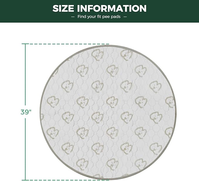 FXW Washable Pee Pads for Dogs, Puppy Pads with Super Absorbent, Specifically Designed for Whelping Box, 39" Round, Khaki, 2 Packs