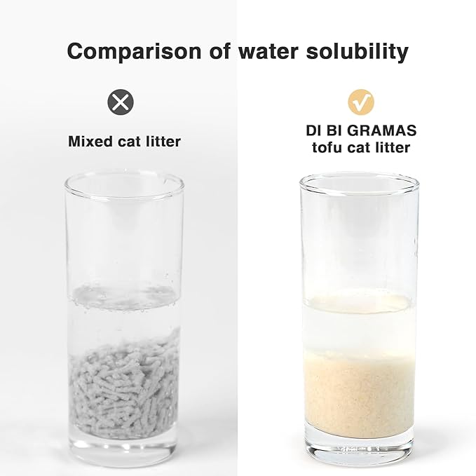 Cat Litter 12LB/2 Packs Dust-Free Clumping Tofu Cat Litter Quickly Absorb Odors Toilet Can Flush Into The Toilet Pure Natural tofu cat Litter (Original Flavor)