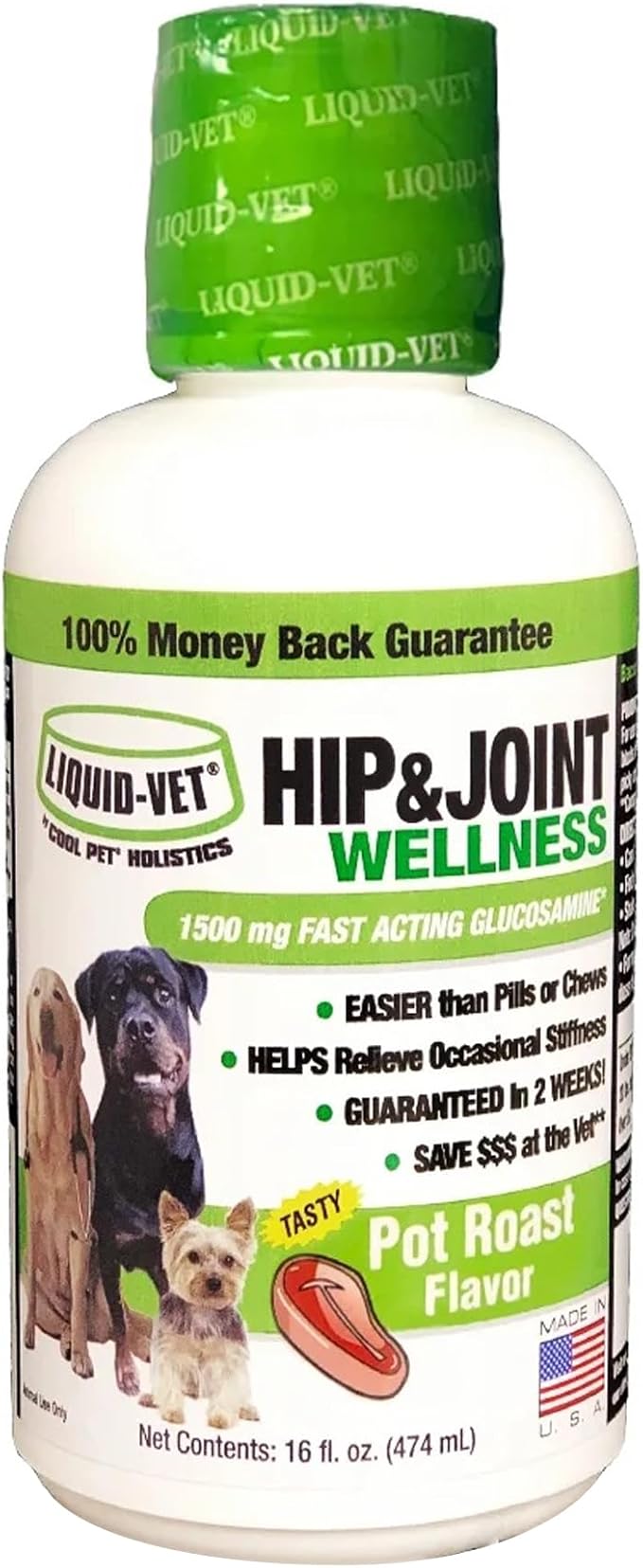 by Cool PET Holistics LVDJW-PR-04PK-16U Hip & Joint Dog Joint Supplement, 16 oz