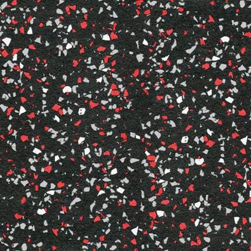 American Floor Mats - Extreme Rubber Gym Tiles - 1 Inch Thick Colorful Rubber Mats - Superior Shock and Sound Absorbing - 35% Red/Grey/White - 2' x 2' Single Mat (Covers 4 Sq Ft)