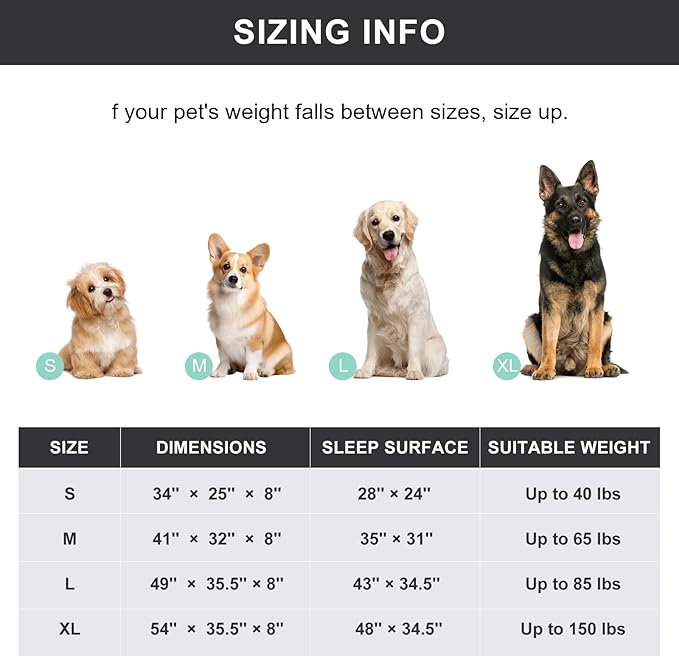 Cooling Elevated Dog Bed with Non-Slip Floor Protectors & Breathable Mesh, Raised Indoor & Outdoor Dog Cot Hammock, 34" L x 25" W x 8" Th, Small, Green