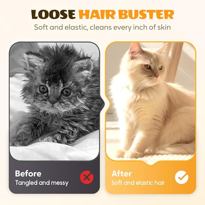 All-in-One Grooming Mist Glove for Pets, Cat Grooming Steam Gloves, Double Sided Pet Hair Remover Gloves for Clothes Furniture, Removal Glove Tool For Long Short Curly Dogs Cats Hair (Pink)