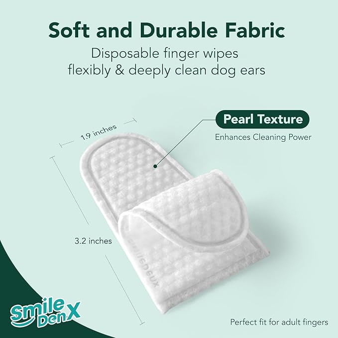 Dog Ear Cleaner Wipes, Dog Ear Infection Treatment, Dog Ear Cleaner, Fast Relief from Ear Itching and Inflammation, Cat Ear Wipes, Gently Remove Ear Wax Debris and Smelly (50 Pcs, Unscented)