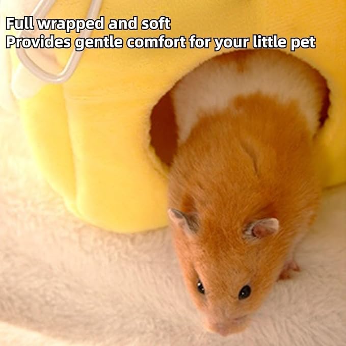 Cozy Cake Hamster House - Soft Plush Hideout & Tunnel Bed for Guinea Pigs, Syrian Hamsters, and Small Animals - Adorable, Warm & Washable Hideaway for All Seasons, Perfect Cage Accessory
