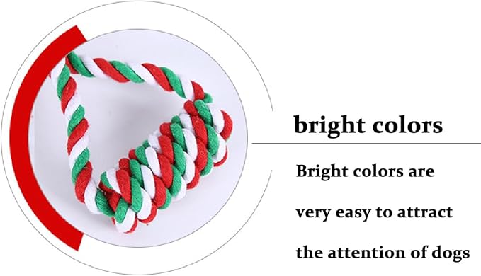Dog Chew Toys,Dog Toys for Small Dogs and Medium Dogs for Boredom and Stimulating Teeth Cleaning Gum Massage Tug Christmas Dog Ball Rope Toy Set of 2