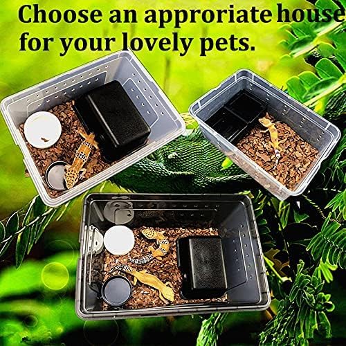 Critter Keeper 2-Pack, Cricket Cage & Reptile Feeding Box 12.59"x8.66"x5.9" Transparent Portable Plastic Snake Habitat Escape-Proof Ventilated Design for Gecko, Tarantula, Scorpion, Spider, Frog