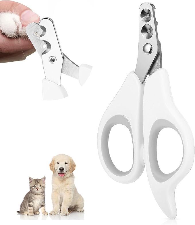 Cat Nail Clippers with Circular Cut Hole, Dogs Pets Nail Clippers & Trimmers Puppy Nails Clipper Cat Claw Trimmer with Safety Guard -Avoid Over Cutting Pet Nails Clipper for Novice Pet Families