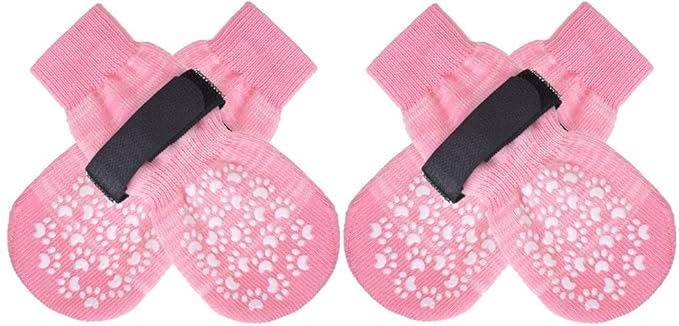 EXPAWLORER Anti Slip Dog Socks to Prevent Licking Paws, Dog Shoes for Hot Pavement, Dog Booties for Small Medium Large Senior Dogs, Traction Control Boots & Paw Protectors for Hardwood Floors