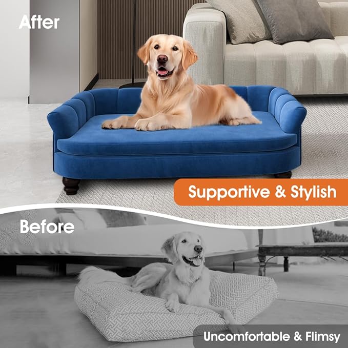 Dog Couch Sofa Bed, Comfortable Pet Sofa for Large and Medium Dogs, Soft Velvet Cushion, Durable Pet Furniture for Living Room, Washable Dog Bed for Couch 40.16''(NY)