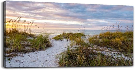 canvas wall art for living room bedroom Wall Decor ocean sand dunes grass Landscape painting Ready to Hang Home Decorations office family bathroom kitchen sea beach canvas art Prints pictures Works