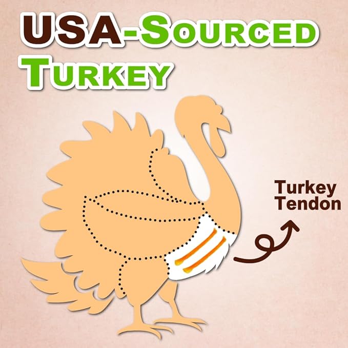 Afreschi Natural Turkey Tendon Ring (L) 10 oz, USA-Sourced Turkey Tendon, All Natural Puppy Chew, Hypoallergenic, Rawhide Alternative,for Large Breeds