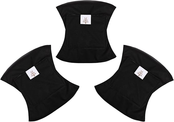 CuteBone Dog Diapers Male Washable Belly Band for Male Dogs Wraps Black 3pcs a Pack DM44S
