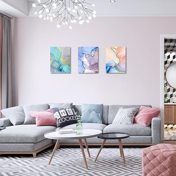 Abstract Wall Decor For Living Room Canvas Wall Art Paintings For Bedroom Colorful Color Abstract Wall Artworks Pictures For Office Kitchen Decoration Bathroom Home Decorations Art 3 Piece 16x24 Inch