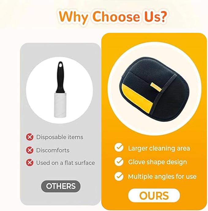 1PC Pet Hair Removal Glove,2025 New Reusable Pet Hair Removal Tool, Suitable for Bed Sheets, Sofas, Clothes, Carpets, Car Seats, and Static Gloves for Dogs and Cats