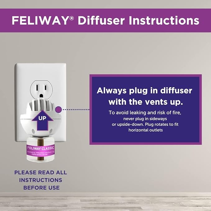 FELIWAY Classic Cat Calming Pheromone Diffuser: 1 Diffuser & 2 Refills (60 Days)