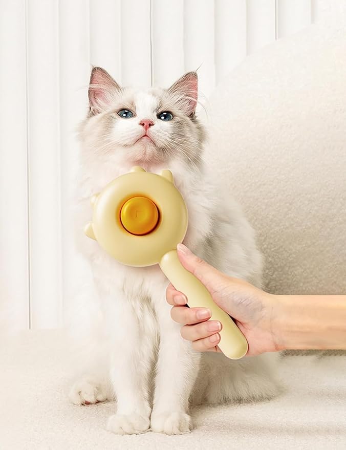 Cat Brush,Dog Brush, Pet Hair Cleaner Brush,Pet Grooming Cat Dog Brush,Pet Comb-Cat Comb for Kitten Massage Removes Loose Fur-Cat Grooming Brush Long Short Hair Cats Dogs Pet Brush (Yellow)