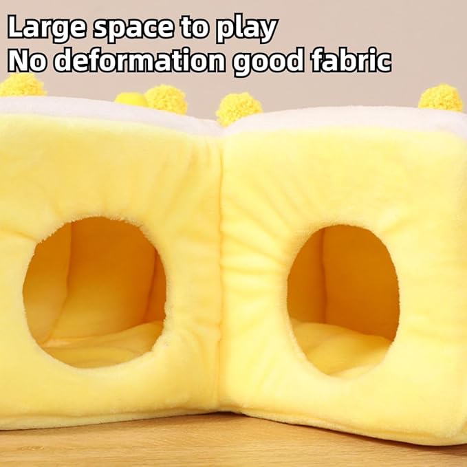 Cozy Cake Hamster House - Soft Plush Hideout & Tunnel Bed for Guinea Pigs, Syrian Hamsters, and Small Animals - Adorable, Warm & Washable Hideaway for All Seasons, Perfect Cage Accessory