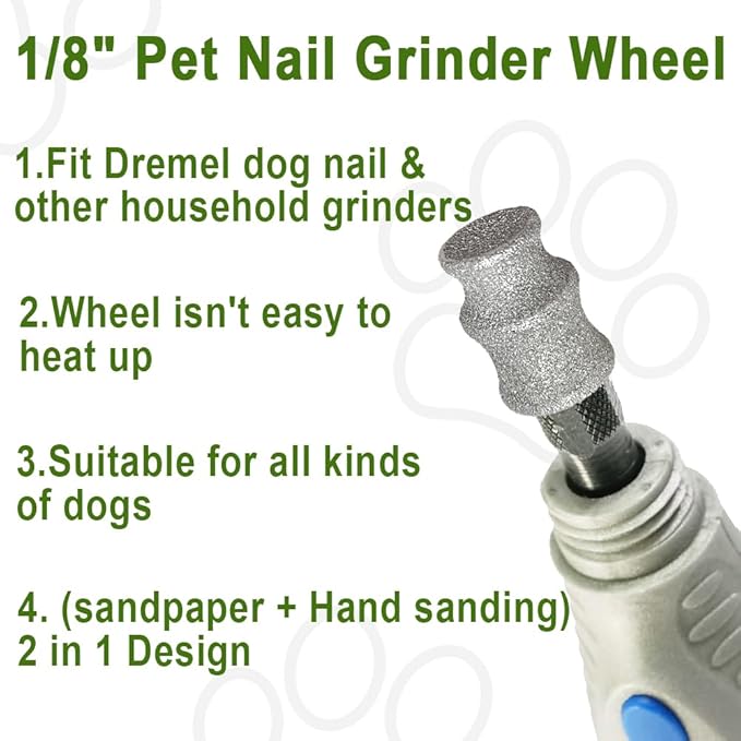 Diamond Dog Nail, 1/8'' Nail Tool for Dogs, for Animals Nail Care & Home Grinder Tools for Dogs Combo G