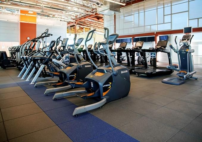 American Floor Mats - Extreme Rubber Gym Tiles - 1 Inch Thick Colorful Rubber Gym Tiles - Superior Shock and Sound Absorbing Tiles - Solid Black 10 Tile Pack (Covers 40 Sq Ft)