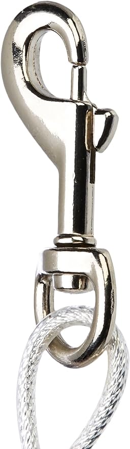 Amazon Basics Tie-Out Cable for Dogs up to 90 lbs, 25 feet, White