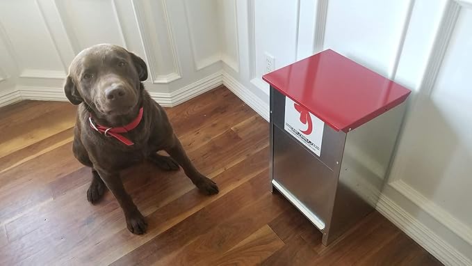 Duncan's Dog Feeder - Galvanized Metal Pet Food Station for Outdoor or Indoor Use - Automatic Gravity Self Feeding Dispenser for Small, Medium, and Large Breeds - Holds 25 Pounds of Dry Kibble