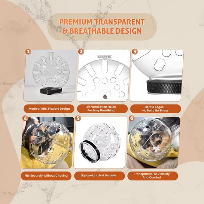 Cat Transparent Muzzle & 2-in-1 Pet Nail Clipper Grinder Set – Grooming Kit, Anti-Bite Muzzle (3 Sizes) + LED Nail Trimmer for Cats & Dogs – Safe, Quiet & Easy to Use (M)