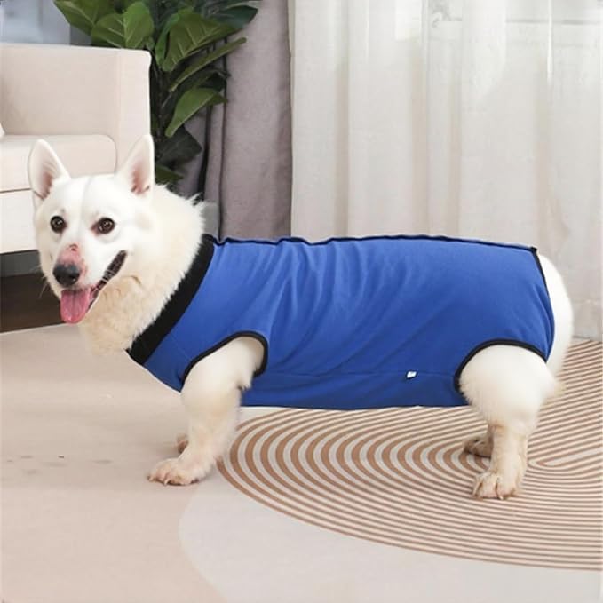 Dog Surgery Recovery Suit,Abdominal Surgical Suit for Dogs,Recovery Suit for Dogs,Prevent Licking Surgical Wound Dog Cone Alternative Blue S