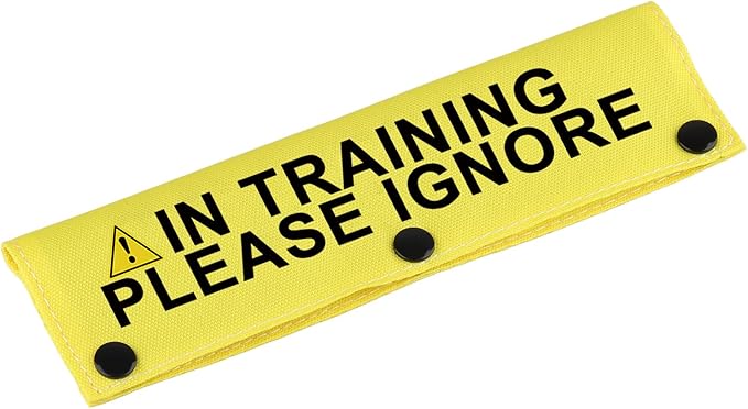 Funny Dog Leash Sleeve in Training Please Ignore Dog Leash Wrap Sleeve Alert Tag Pet Birthday Gift (Training Please Ignore-YE Sleeve)