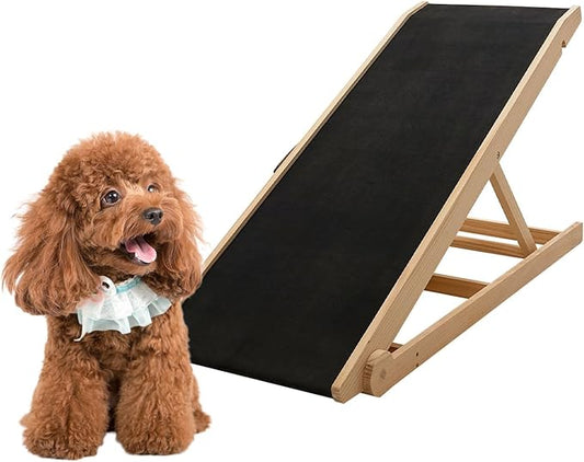 ABORON Dog Ramp,Adjustable Folding Pet Ramp for Bed,Couch,SUV - High Traction Portable Rubber Paw Ramps,Great for Small & Large Old Dogs & Cats, Supports up to 200 lbs