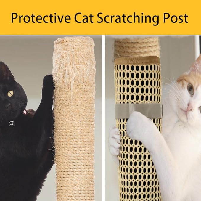 Cat Nail File Scratcher Wrapped Around Cat Scratching Post, 14.81x11.12 Inches, Cat Scratch Pad That Files Nails, Protects Post