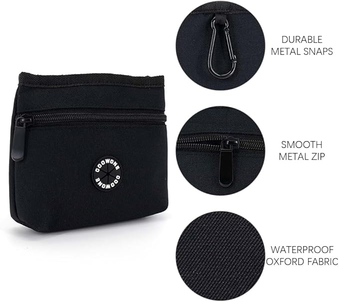 COOWONE Dog Treat Pouch with Pet Training Clicker, Detachable Dog Puppy Training Treat Bag, 900D Oxford Cloth Magnetic Closure Small Dog Poop Bag Holder for Travel or Outdoor Use