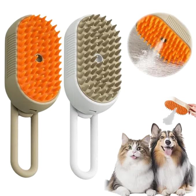Cat Steam Brush 2025 New Pet Steam Groomer Comb, Painless Grooming Massage, 3 In 1 Water Brush for Cats Dogs (Mix)