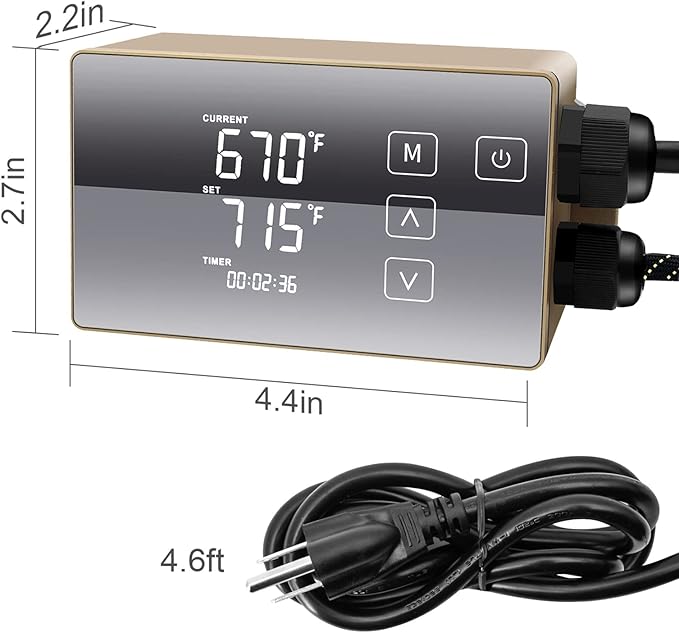 Digital LCD Temperature Controller, User-Friendly Operation, Gloden, 110V, HTHC04G-US-PID