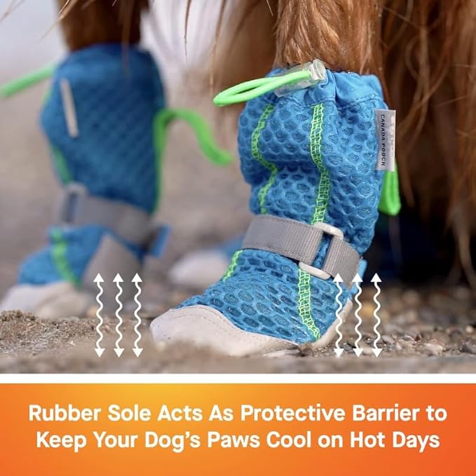 Canada Pooch Dog Boots for Hot Pavement - Dog Boots & Paw Protectors with Anti Slip Rubber | Water Friendly, Breathable Dog Shoes for Hot Days, Great for Dogs Grey - Size 2