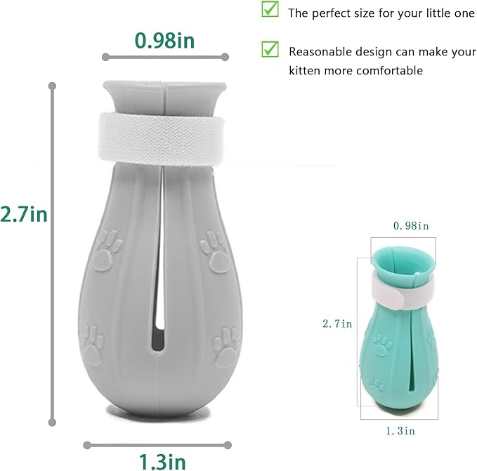 4 Pieces Cat Scratch Cover for Nursing Rehabilitation Cat Boots for Cats Only, Adjustable Cat Bathing Gloves (Grey)