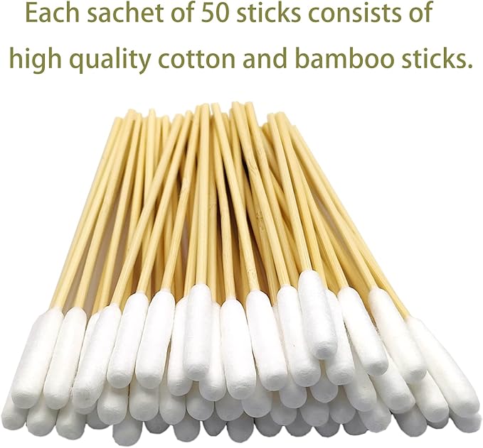 Dog Q Tips, Qtips Cotton Swabs for Dogs, 6-Inch Long Ear Cleaning Swabs, Wound Care, 800 Count, Eco-Friendly Bamboo Cotton, Pet Ear Care