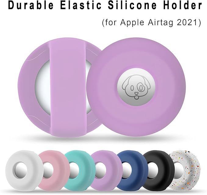 Airtag Holder for Dog Collar, Cibaabo Silicone Air Tag Case Cover Compatible with Apple Airtags for 0.8-1.2inch Cat Pet Collar Harness Loop