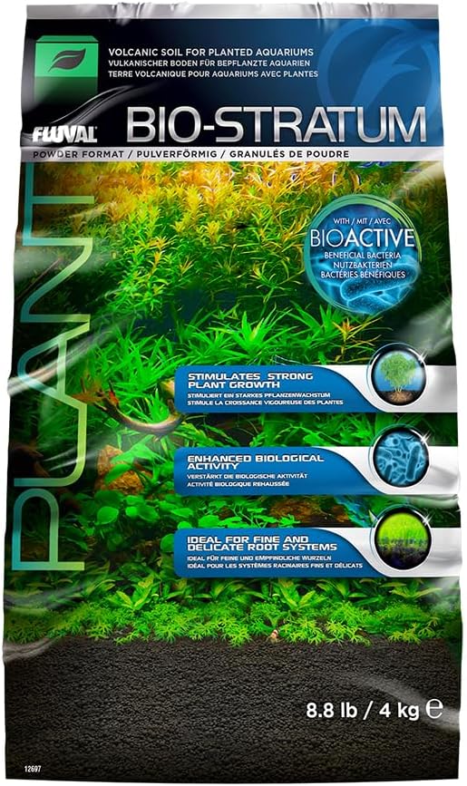 Fluval 12697 Natural Mineral-Rich Volcanic Soil Bio Stratum for Planted Tanks, 8.8 lbs. - Aquarium Substrate for Healthy Plant Development, Growth, and Color