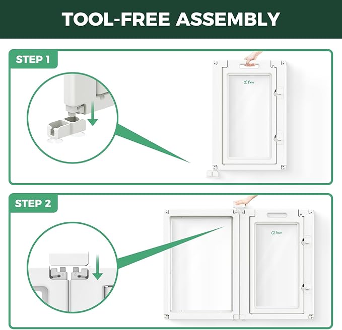FXW AuraSpace Acrylic Indoor Unleashed Dog Playpen for Medium Dogs, 35 Inch, 8 Panels, White