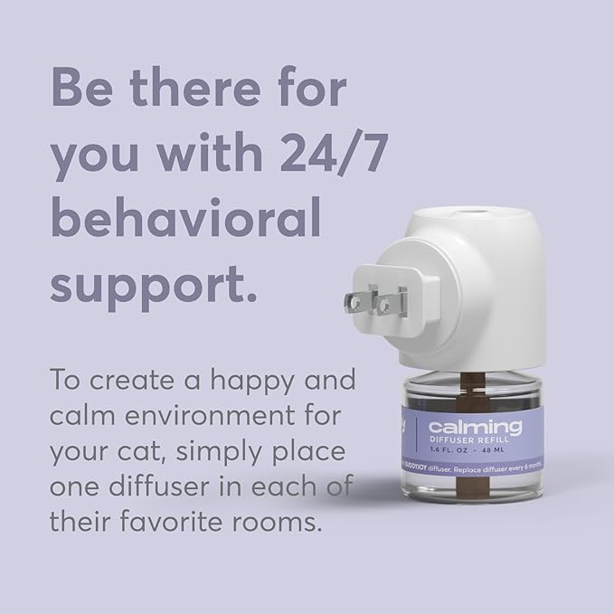 Cat Calming Diffuser Refills – Long-Lasting 30-Day Formula with Pheromones for Stress Relief, Relaxation, and Anxiety Reduction in Cats Easy to Use – (3 Refills)
