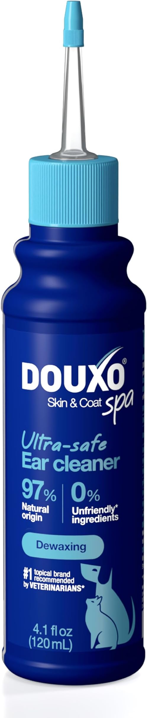 DOUXO® Skin & Coat SPA - Ultra-Safe Dewaxing Ear Cleaner for Dogs and Cats, 4.1 fl oz, Safely Cleans and Dewaxes The Ear, Skin-Friendly Formula